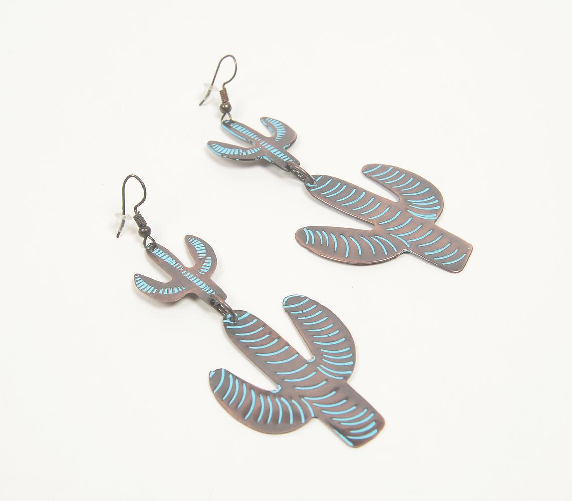 Brass & Resin Cacti Dangle Earrings - GAAIA