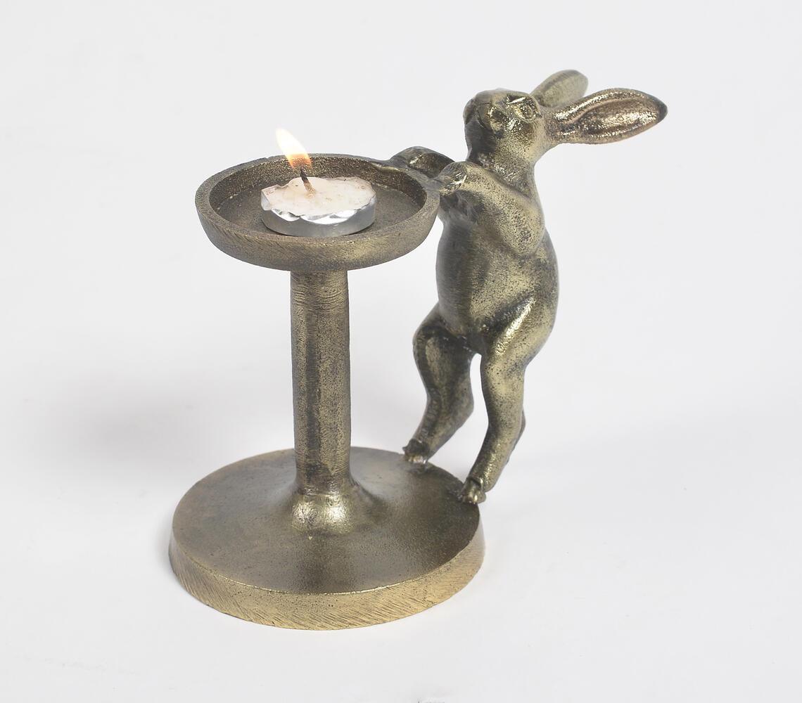 Cast Aluminium Easter Rabbit Tealight Stand - GAAIA