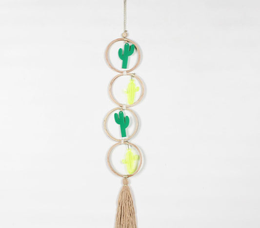 4-Tiered Hoops Cacti Fringed Wall Decor - GAAIA