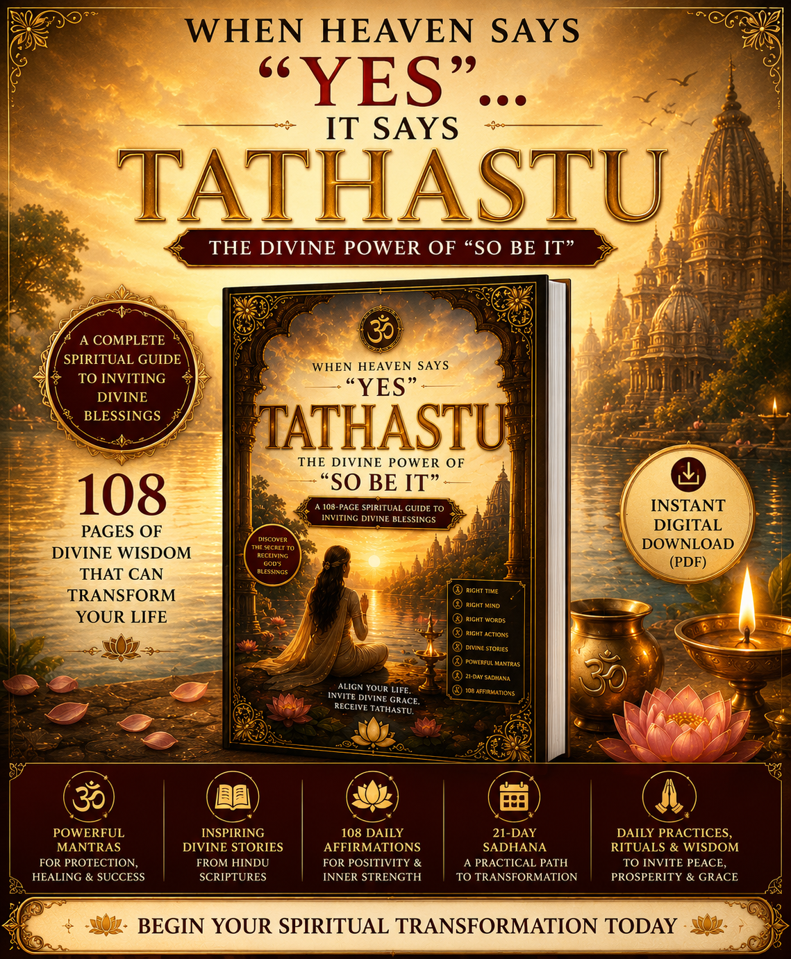 TATHASTU – The Divine Power of "So Be It" | 108-Page Spiritual Guide to Blessings, Manifestation, Mantras & Daily Transformation