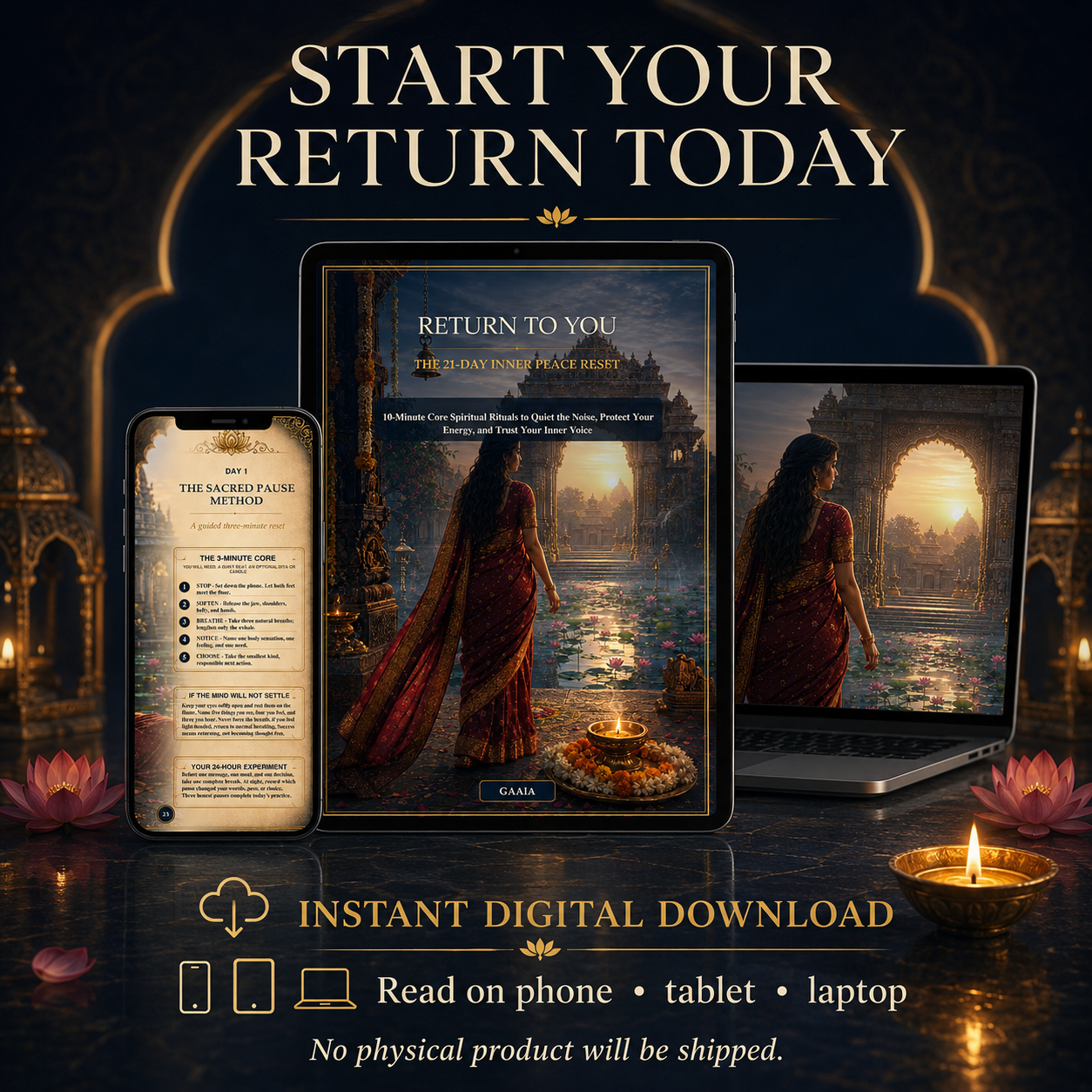 Return to You ✨ 21-Day Inner Peace Reset | Illustrated Spiritual E-Book