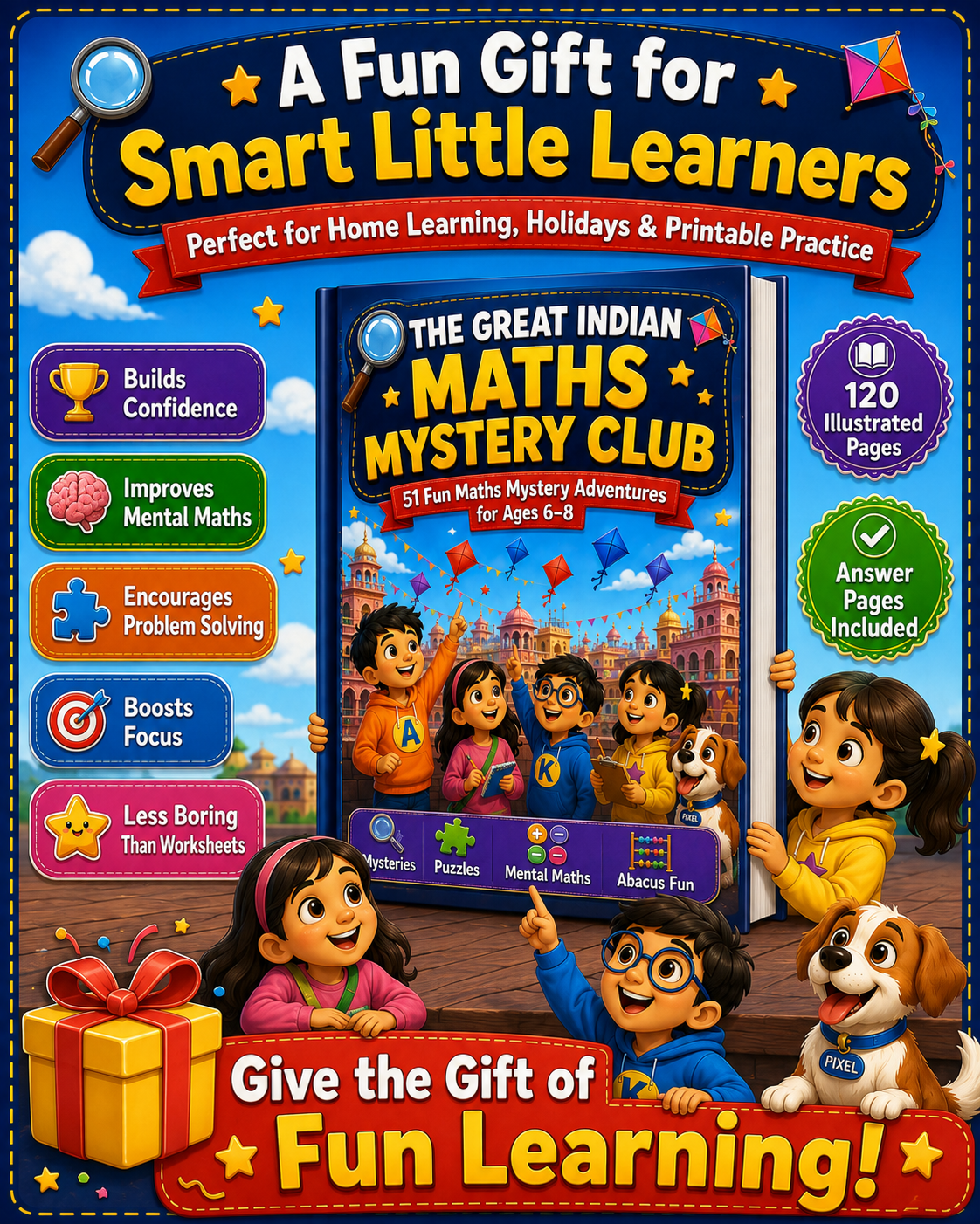 The Great Indian Maths Mystery Club 🕵️‍♂️ | 51 Fun Maths Adventures, Puzzles & Mental Maths Activities for Kids Ages 6–8