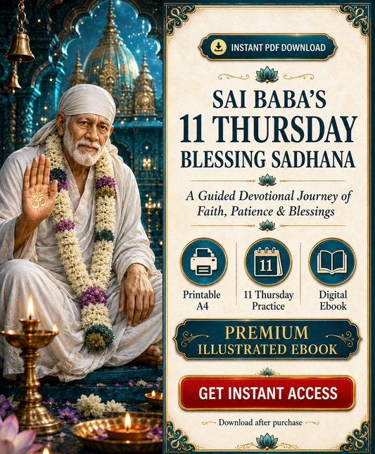 Sai Baba’s 11 Thursday Blessing Sadhana – Complete Devotional E-Book with Prayers, Mantras, Affirmations & Gratitude Journal