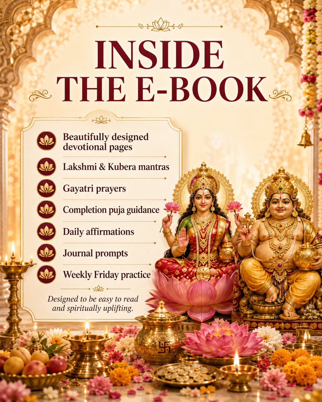 Lakshmi Kubera’s 21-Day Prosperity Sadhana – Illustrated Wealth, Abundance & Financial Peace,Daily Mantras, Puja, Prayers