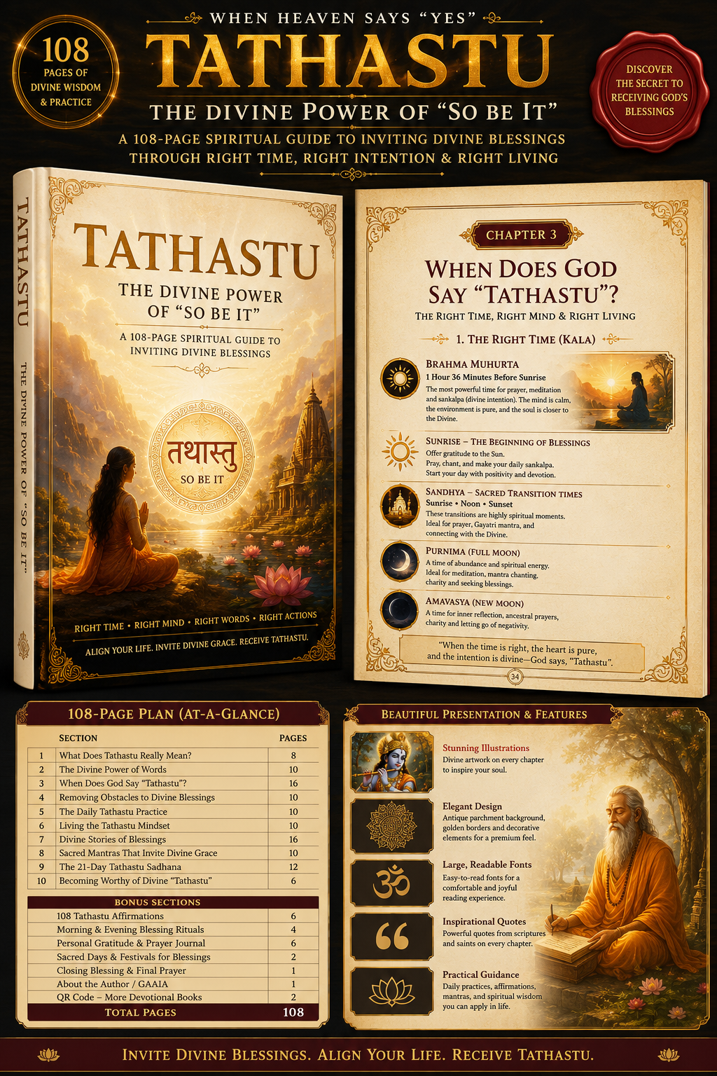 TATHASTU – The Divine Power of "So Be It" | 108-Page Spiritual Guide to Blessings, Manifestation, Mantras & Daily Transformation