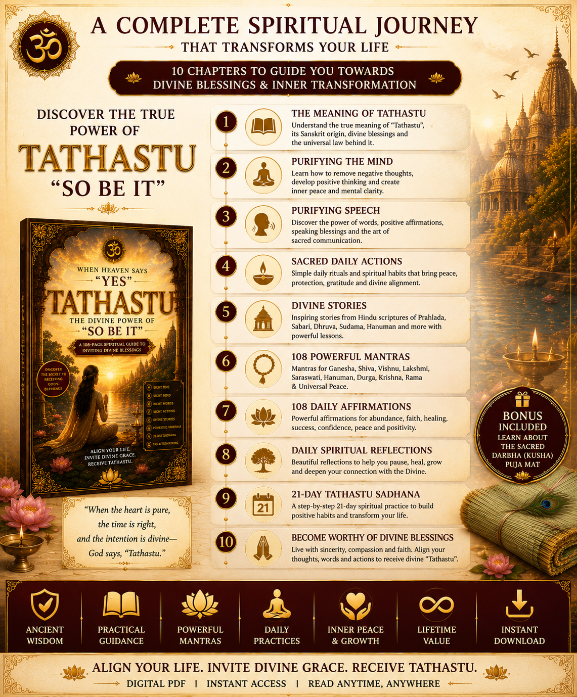 TATHASTU – The Divine Power of "So Be It" | 108-Page Spiritual Guide to Blessings, Manifestation, Mantras & Daily Transformation