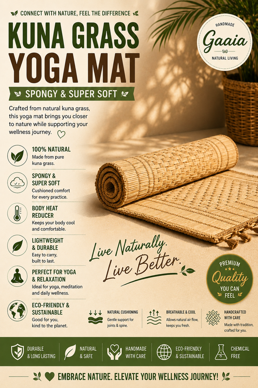 Kuna Grass Yoga Mat - Spongy and Super Soft