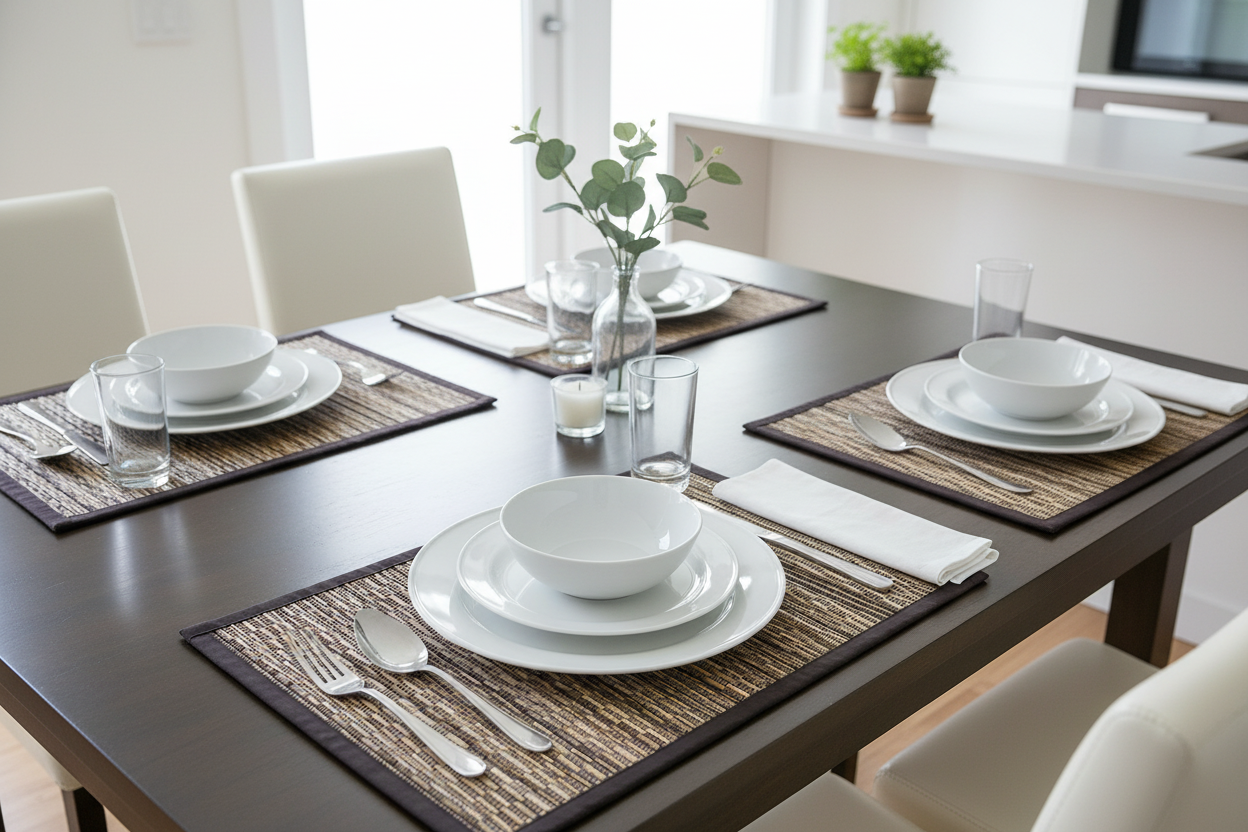 Handmade Coconut Stick Table Mat | Eco Friendly Natural Dining Placemat | Sustainable Home & Kitchen Decor (Set Of 4)