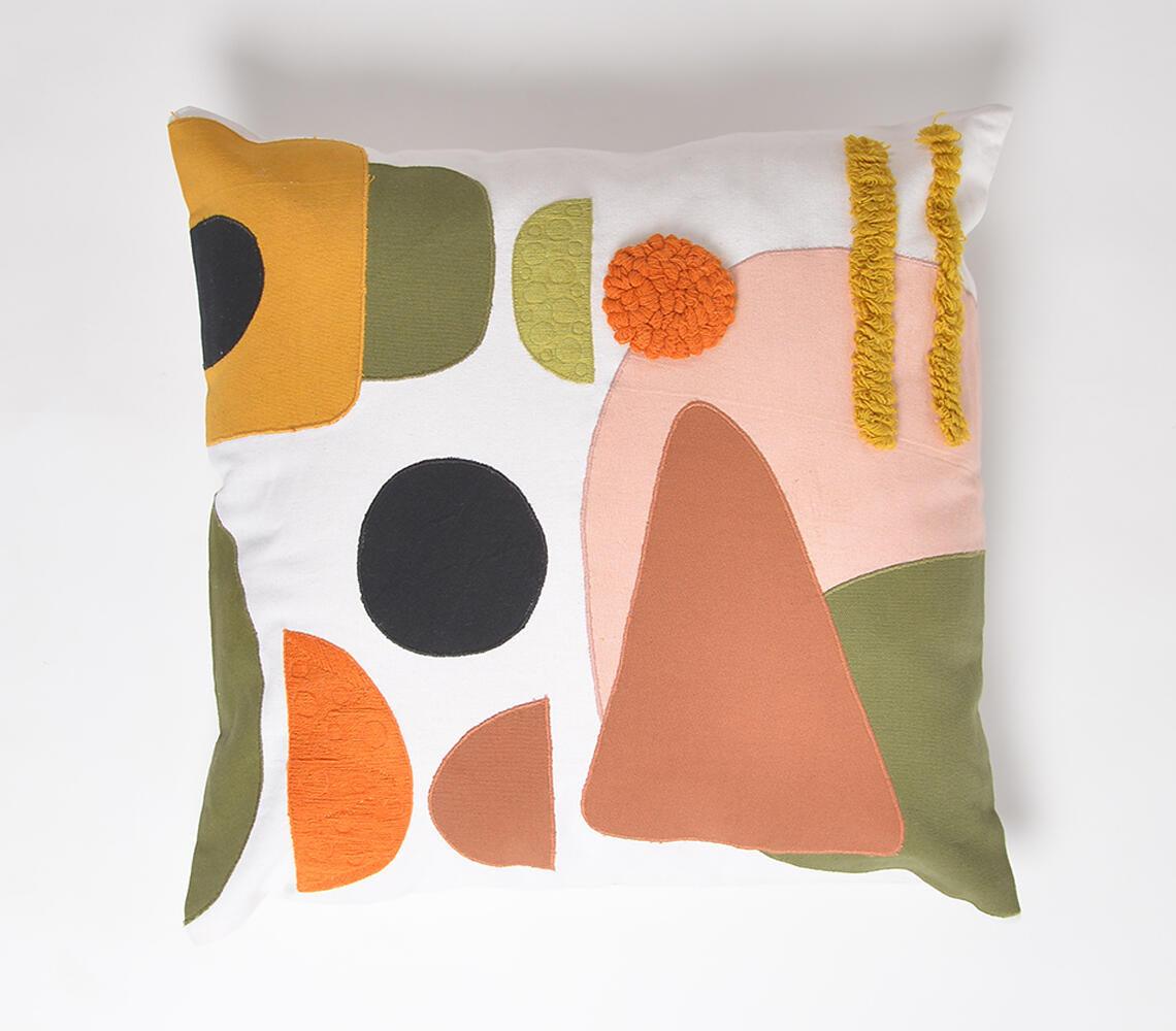 Abstract Embroidery Patchwork Cushion Cover - GAAIA