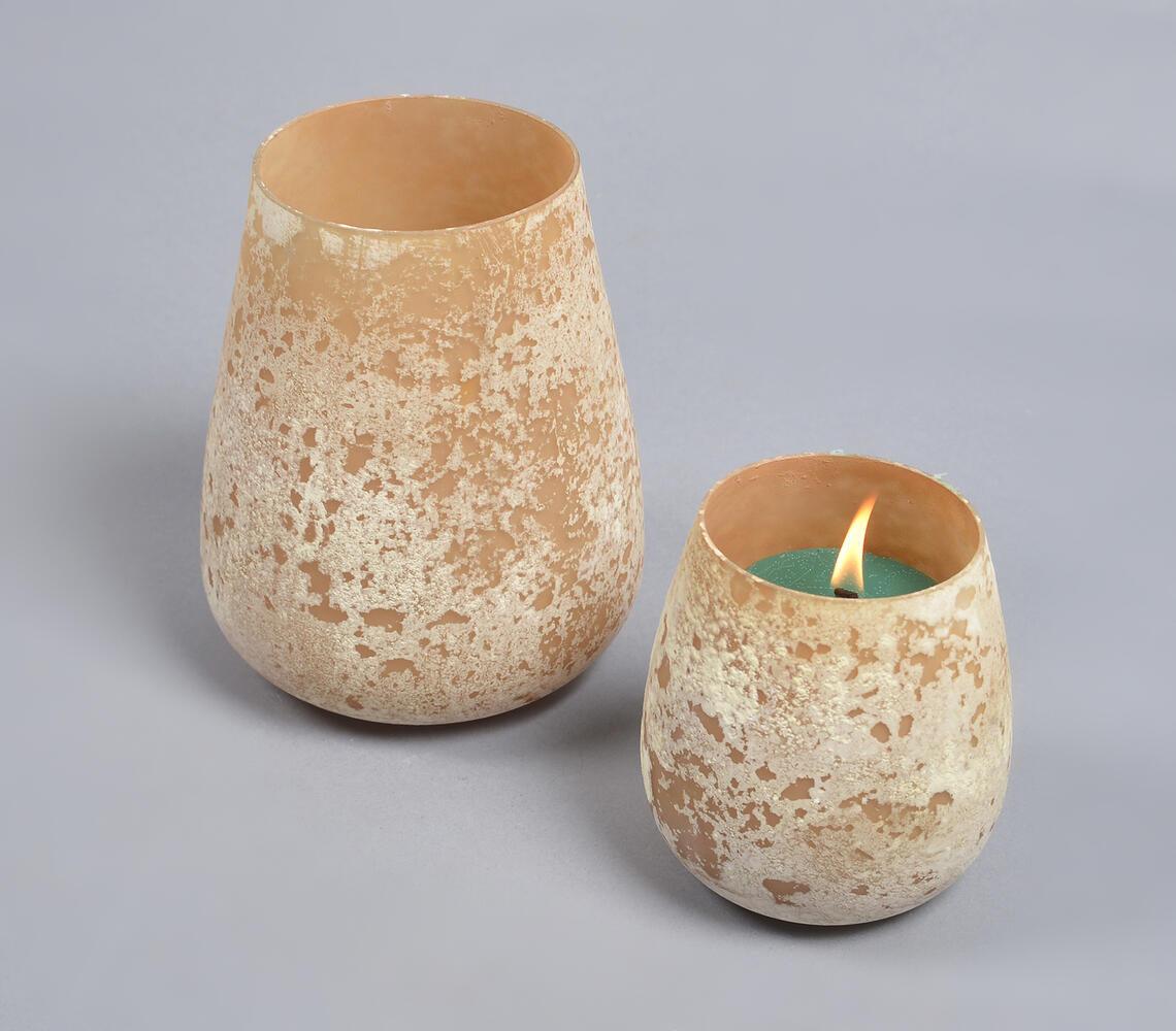 Abstract Orange Glass Votives (Set of 2) - GAAIA