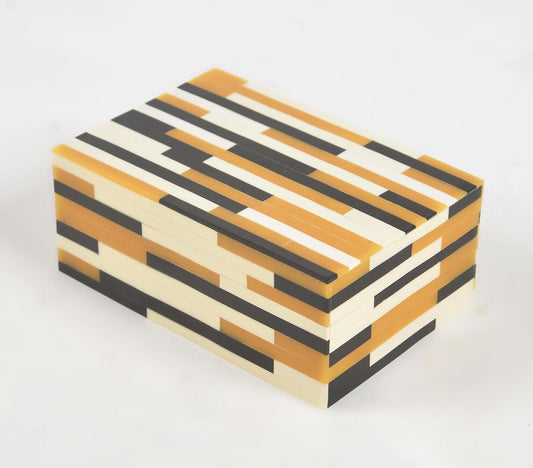 Abstract Striped MDF & Resin Jewelry Box - GAAIA