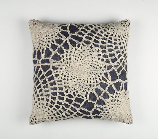 Abstract Textured Blue Cotton Cushion Cover - GAAIA