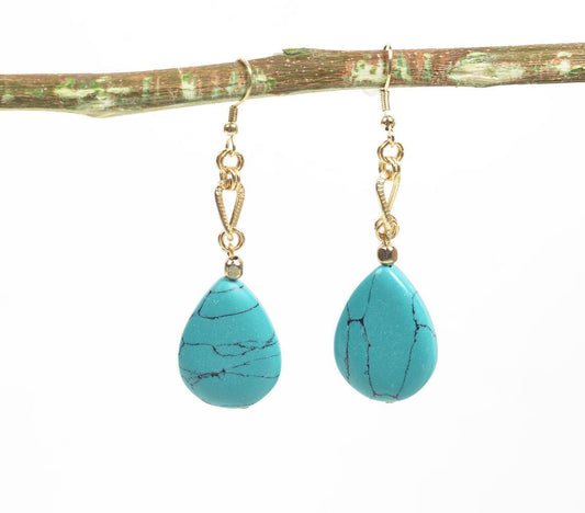 Aqua Drop Clay & Iron Earrings - GAAIA