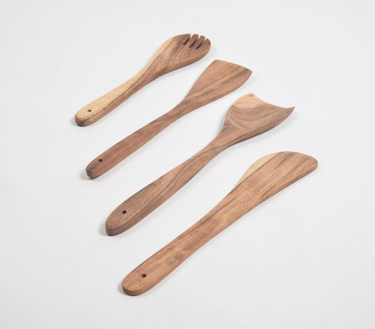 Assorted Acacia Wood Cooking Spoons (set of 4) - GAAIA