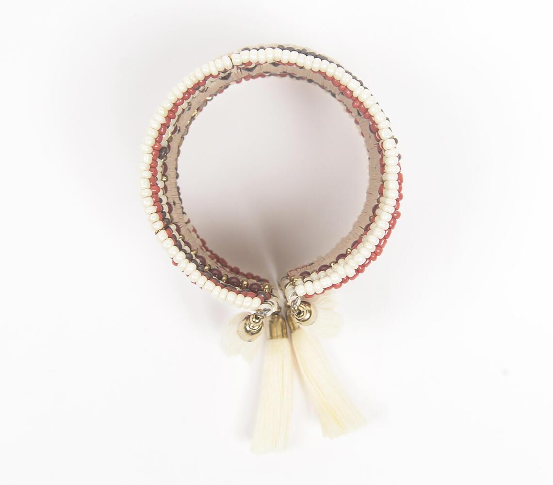 Beaded & Tasseled Ethnic Stacked Bracelet - GAAIA