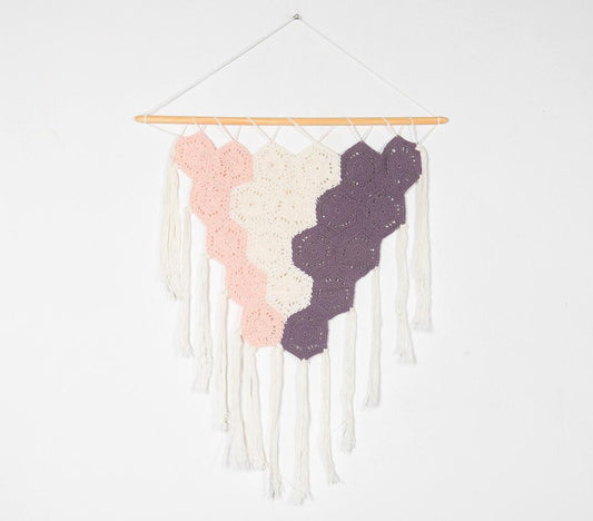 Blush & Plum Crochet Wall Hanging - GAAIA