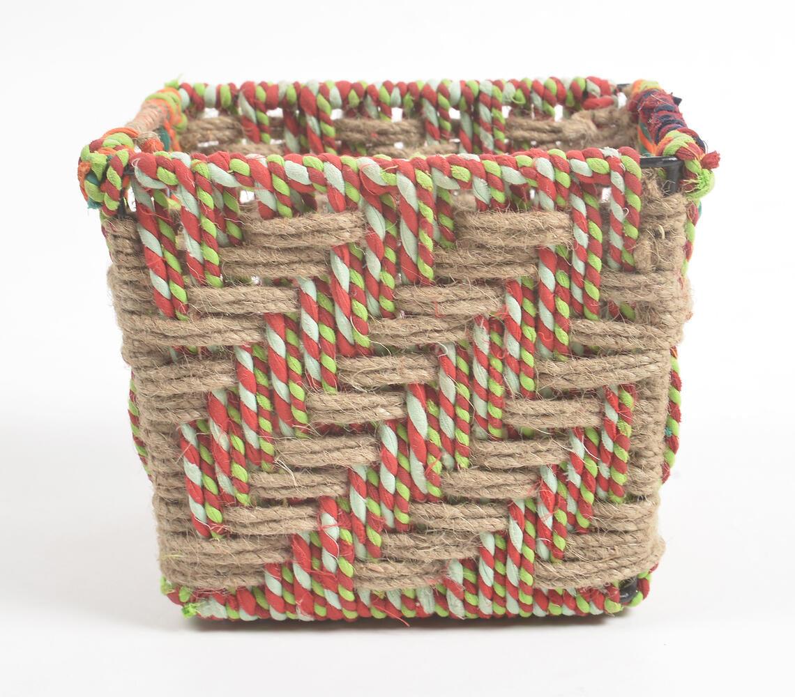 Boho Handwoven Twill Patterned Storage Basket - GAAIA