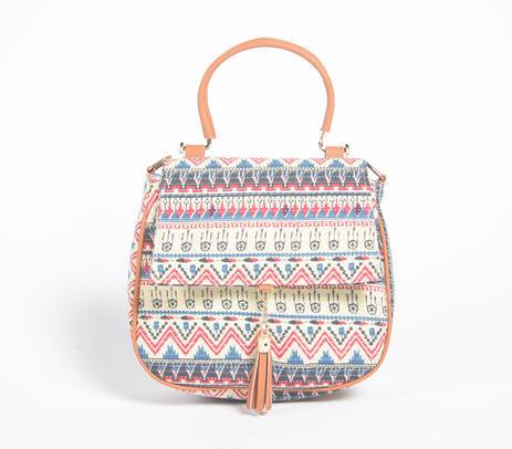 Boho printed handbag with tassel - GAAIA