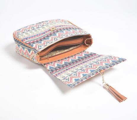 Boho printed handbag with tassel - GAAIA