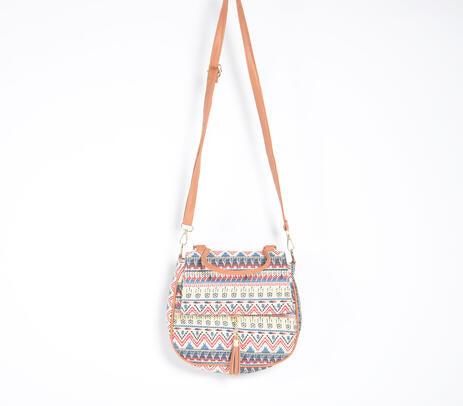 Boho printed handbag with tassel - GAAIA