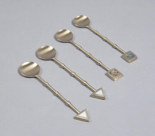 Celestial Stainless Steel Dessert Spoons (Set of 4) - GAAIA