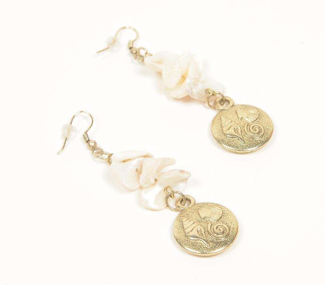 Coastal Coin & Seashell Dangle Earrings - GAAIA