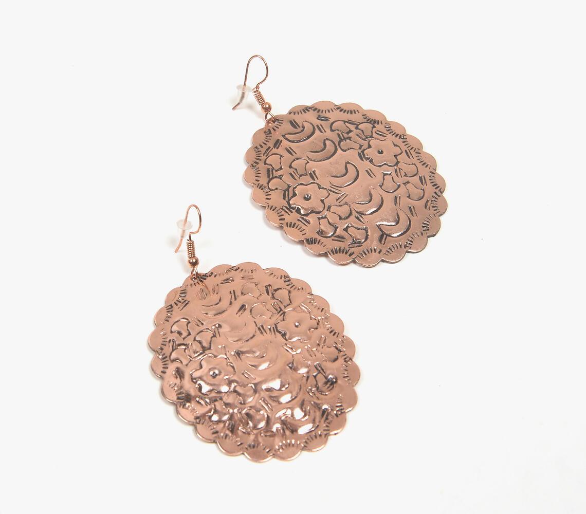 Copper-Toned Brass Antique Dangle Earrings - GAAIA