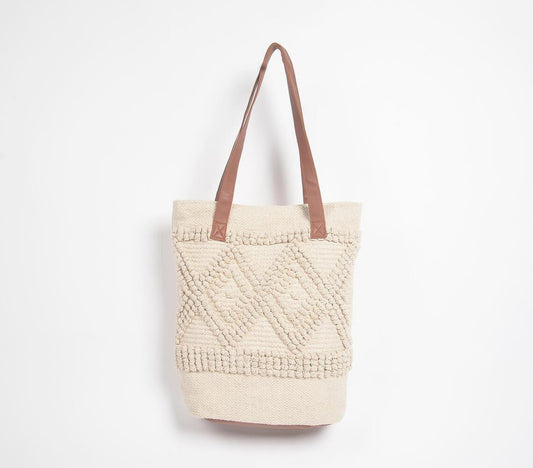 Diamond Tufted Cotton Tote Bag - GAAIA