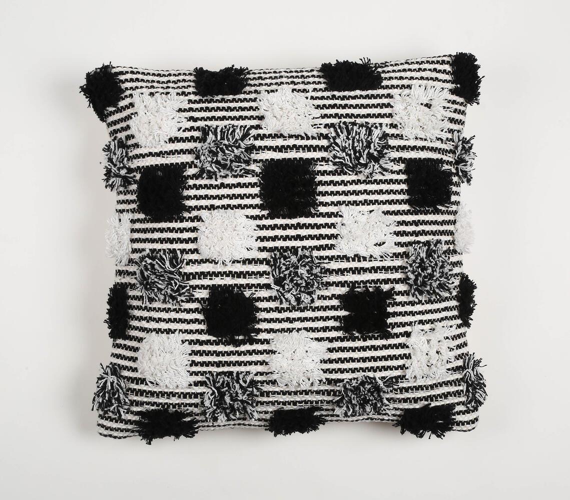 Dramatic Monochrome Cotton Cushion Cover - GAAIA