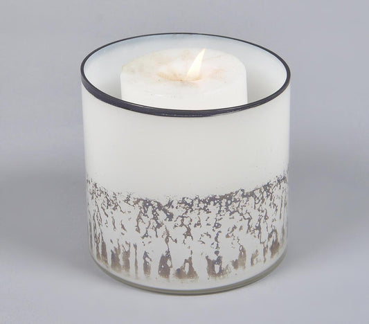 Drip Frosted Abstract Round Glass Votive - GAAIA