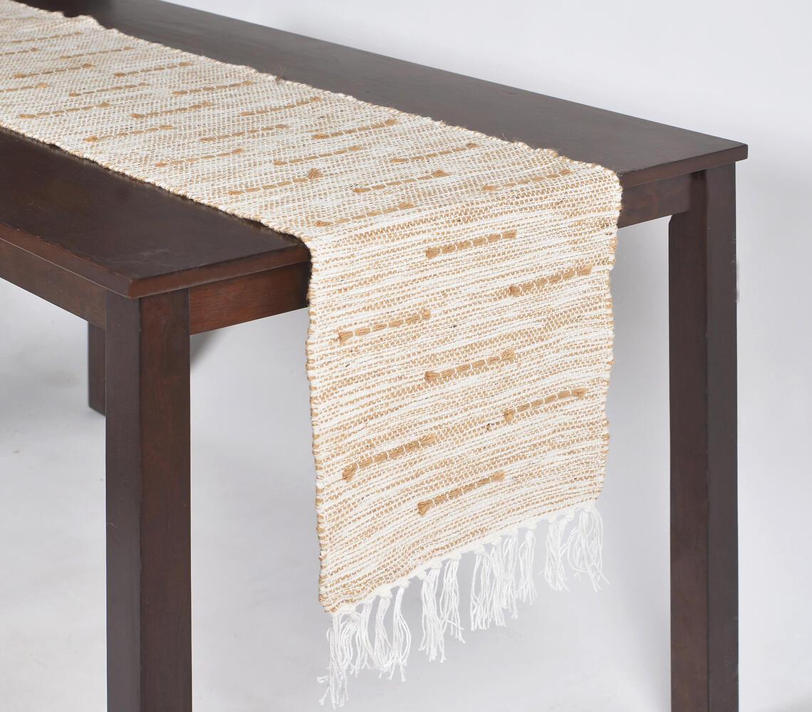 Earthy Textured Cotton Table Runner - GAAIA