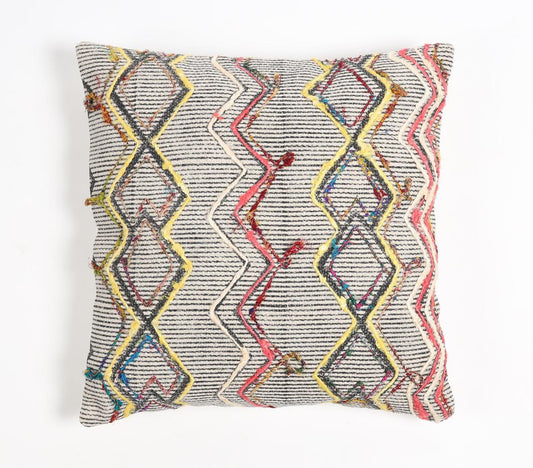 Embroidered Cotton Chevron Cushion Cover - GAAIA