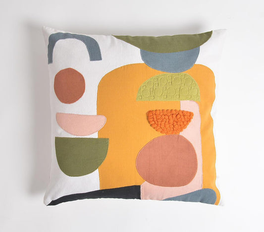 Embroidered Patchwork Cushion Cover Multi Colour - GAAIA