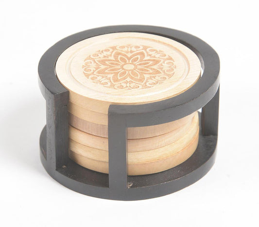 Engraved Wooden Mandala Coasters (Set of 6) - GAAIA