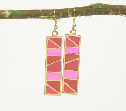 Epoxy Geometric Slabs Dangle Earrings - GAAIA