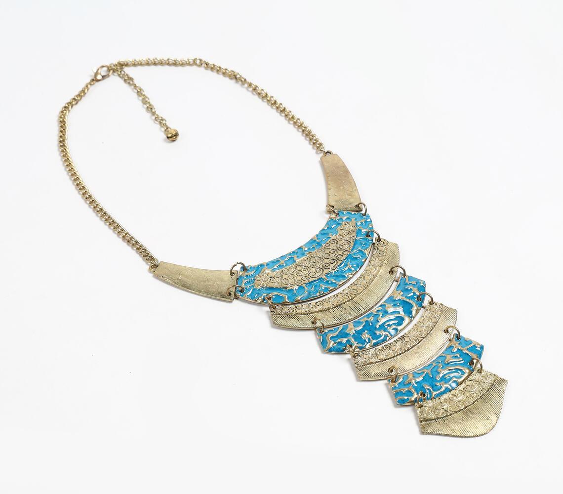 Epoxy-Inlay Gold-Toned Metal Tribal Necklace - GAAIA