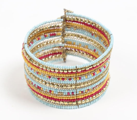 Ethnic Glass Beaded Stacked bracelet - GAAIA