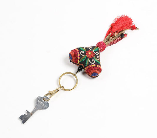 Ethnic Heart Tasseled Keychain with Charms - GAAIA