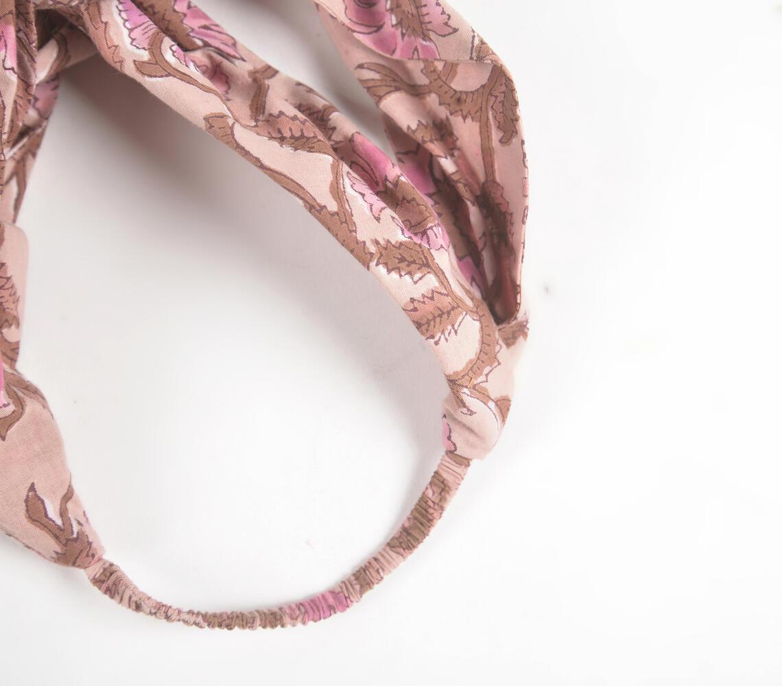 Floral Block printed Knot Hairband - GAAIA