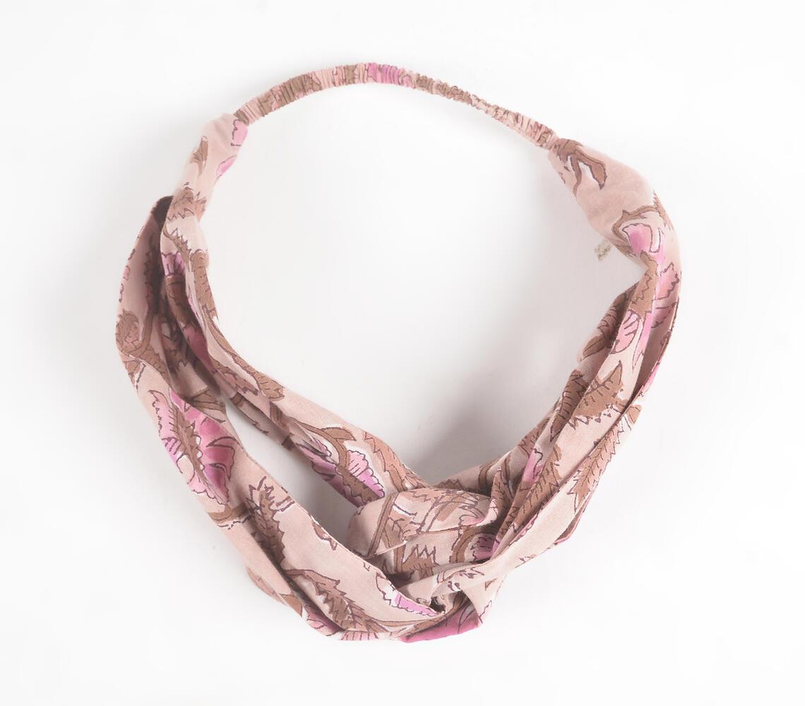 Floral Block printed Knot Hairband - GAAIA