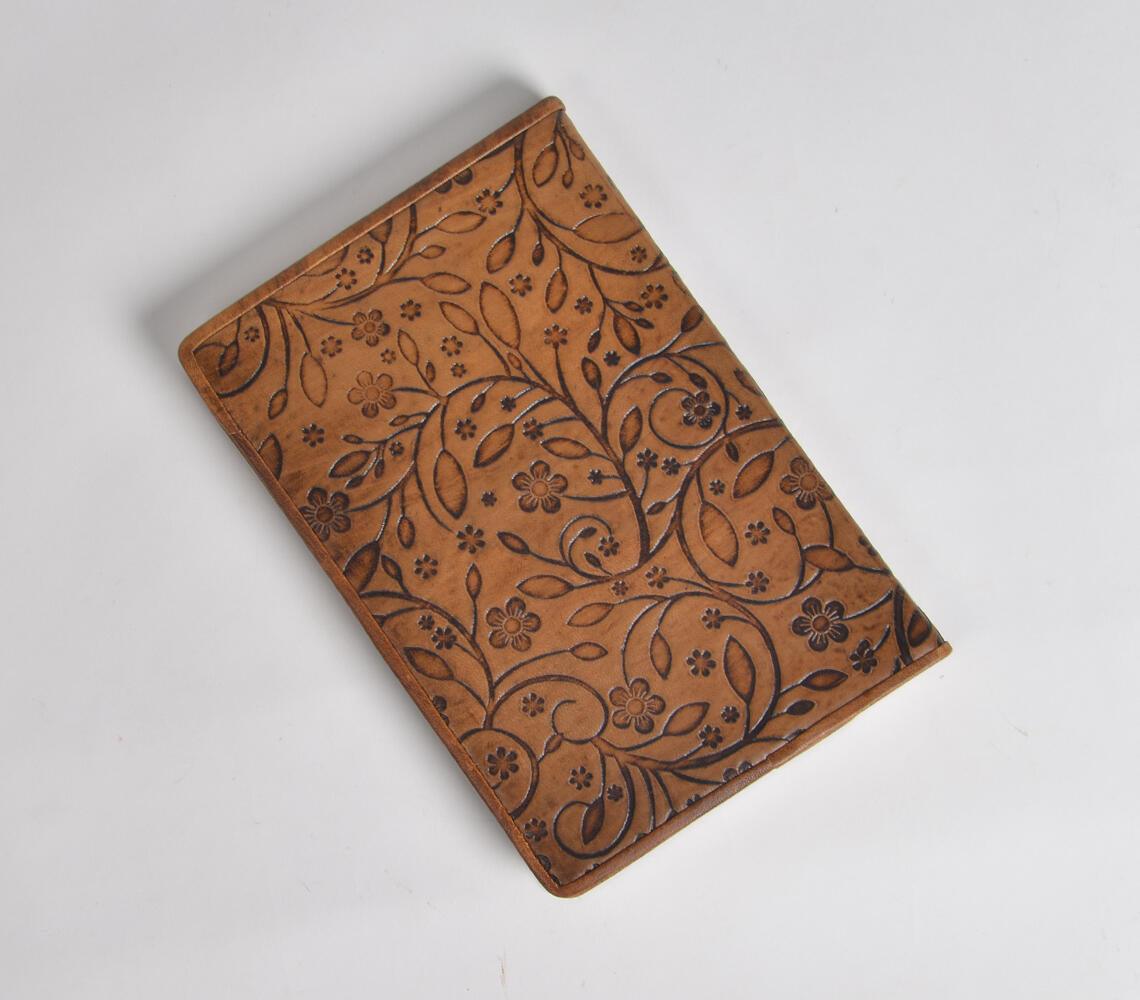 Floral Embossed Leather Diary - GAAIA