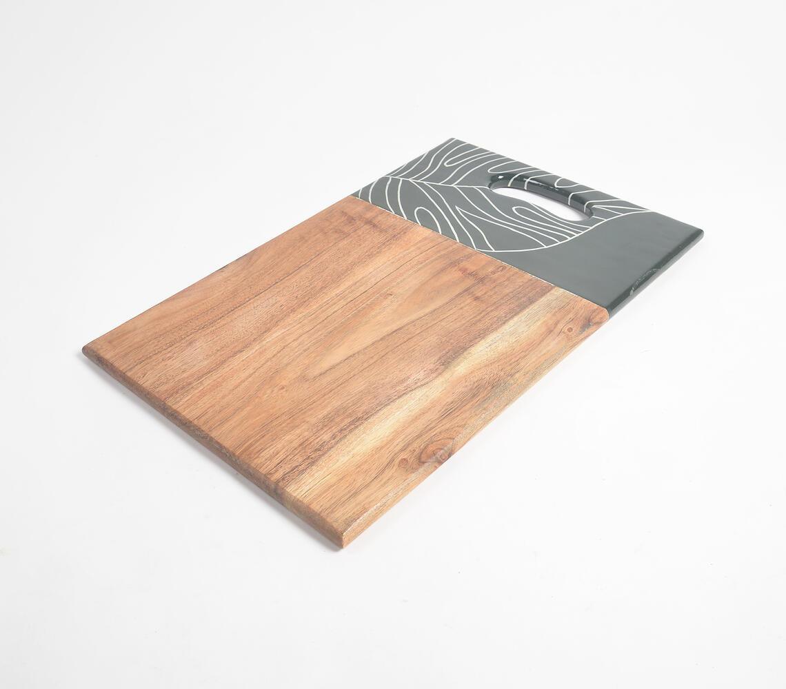 Forest Leaf Enameled Mango Wood Chopping Board - GAAIA