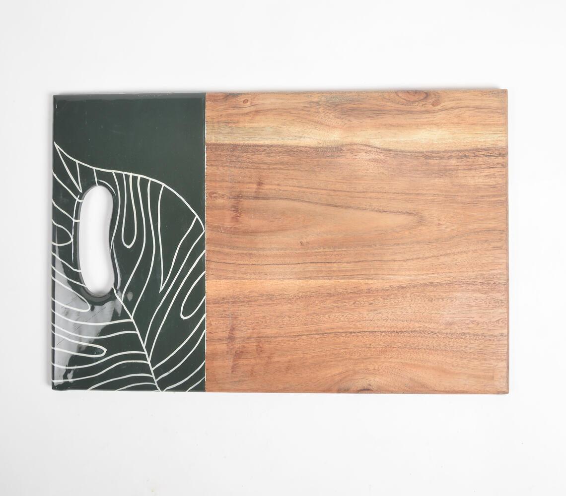 Forest Leaf Enameled Mango Wood Chopping Board - GAAIA