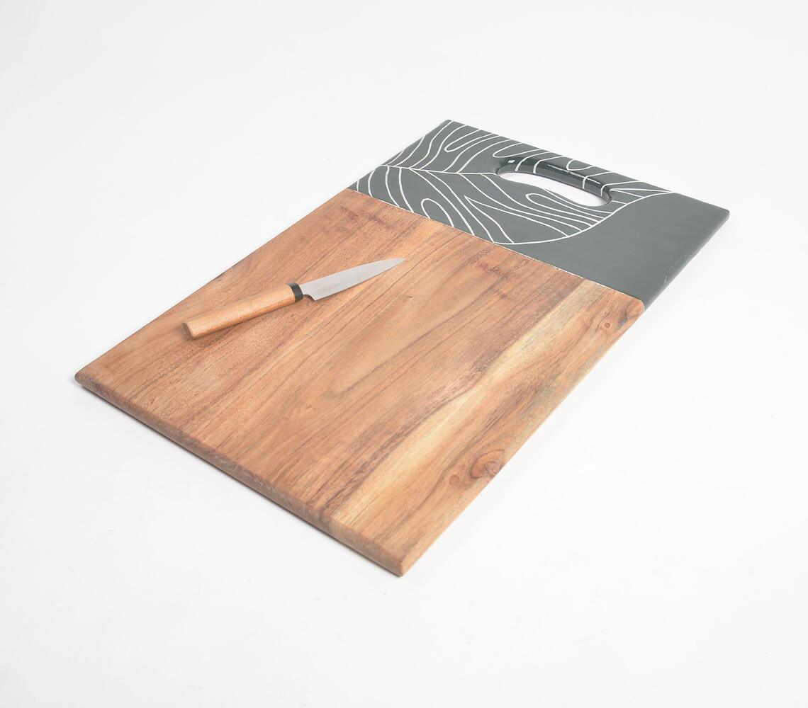 Forest Leaf Enameled Mango Wood Chopping Board - GAAIA