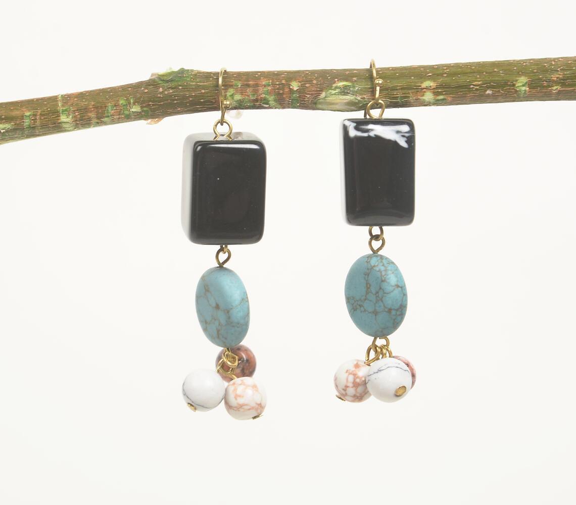 Gemstone & Resin Dangle Earrings - GAAIA