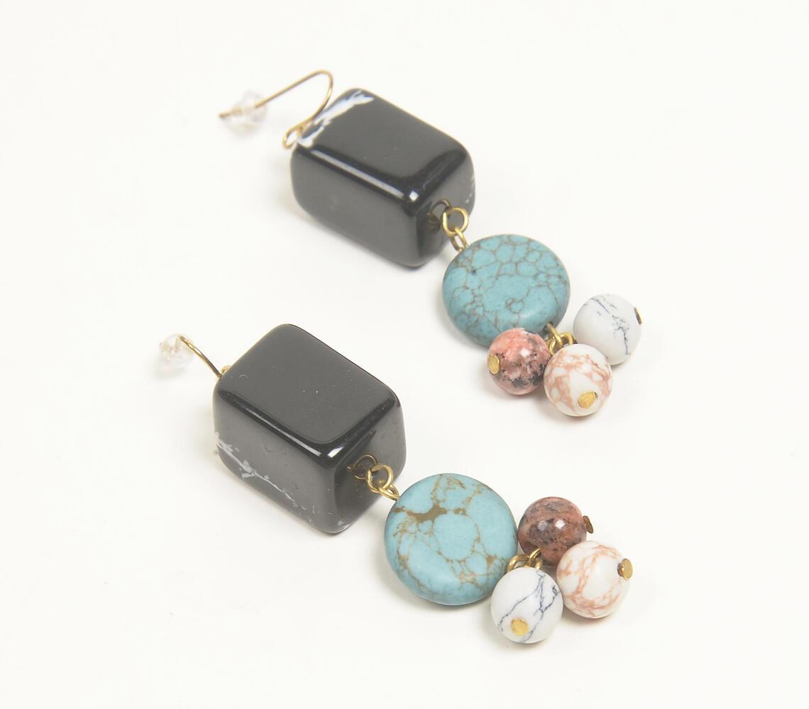 Gemstone & Resin Dangle Earrings - GAAIA