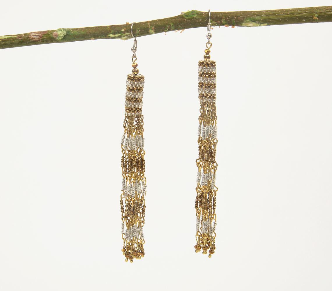 Glass Beads Shoulder Duster Earrings - GAAIA