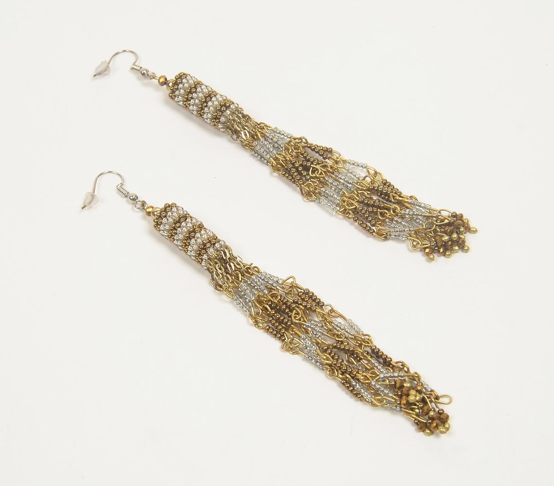 Glass Beads Shoulder Duster Earrings - GAAIA