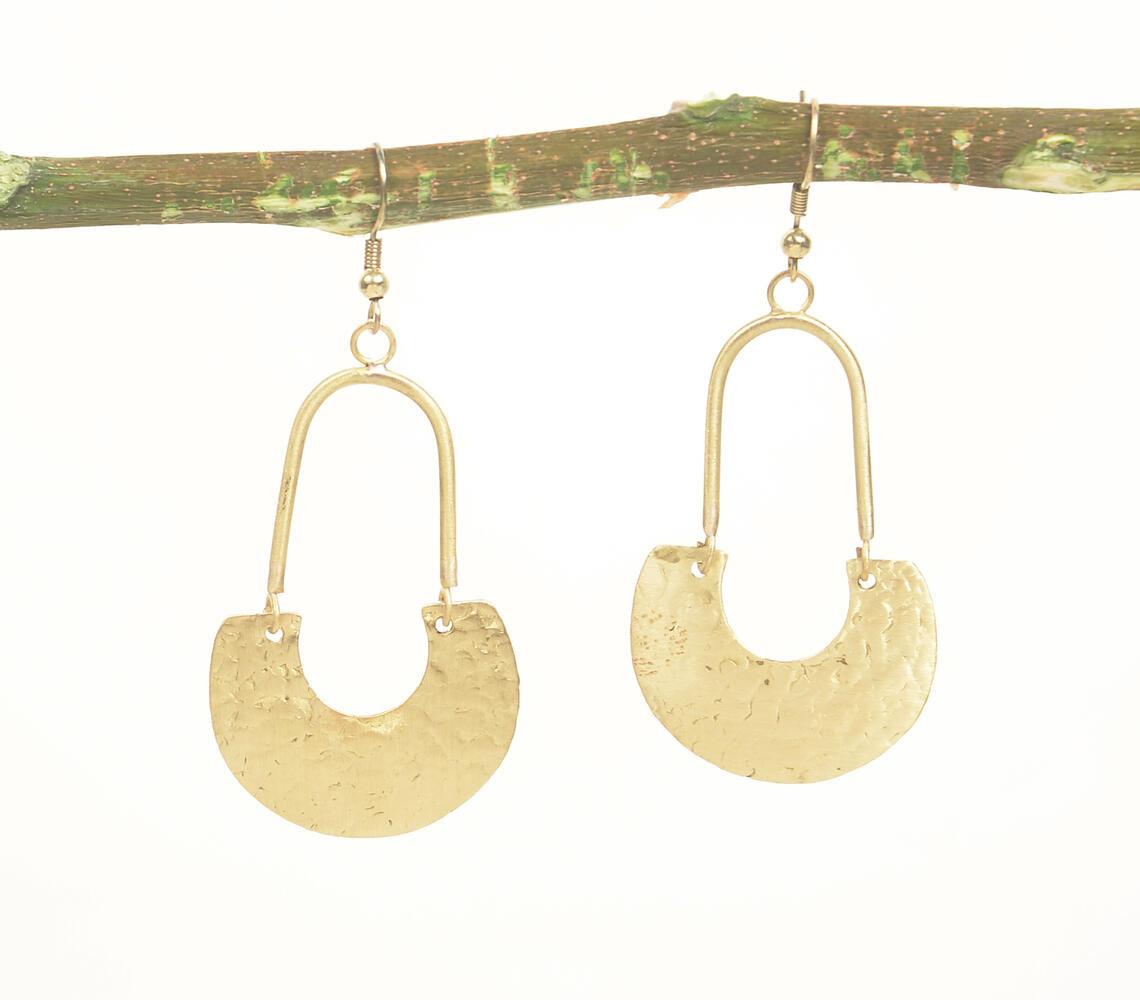 Gold-Toned Brass Elongated Lock Earrings - GAAIA