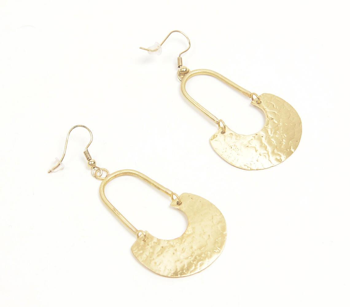 Gold-Toned Brass Elongated Lock Earrings - GAAIA